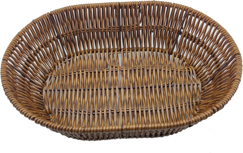 AMBOJIE Wicker Bread Basket,Handwoven Storage Basket for Fruit Basket Vegetables Cosmetics in Home Restaurant & Bakery (Oval 1Pack) - Image 2